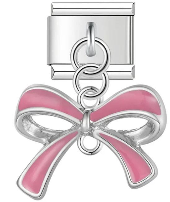 Pink bow pendant
