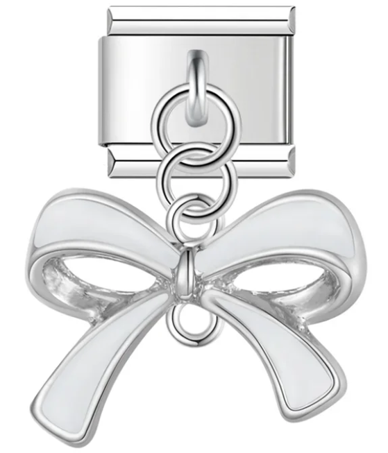 White Bow Pendant