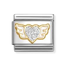 WINGED GILTTERED HEART