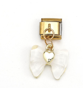 WHITE BOW PENDANT