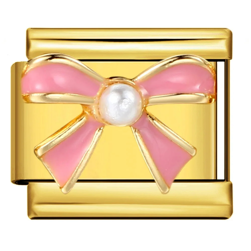 Pink Bow With Pearl