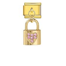 DIAMOND HEART LOCK ON GOLD
